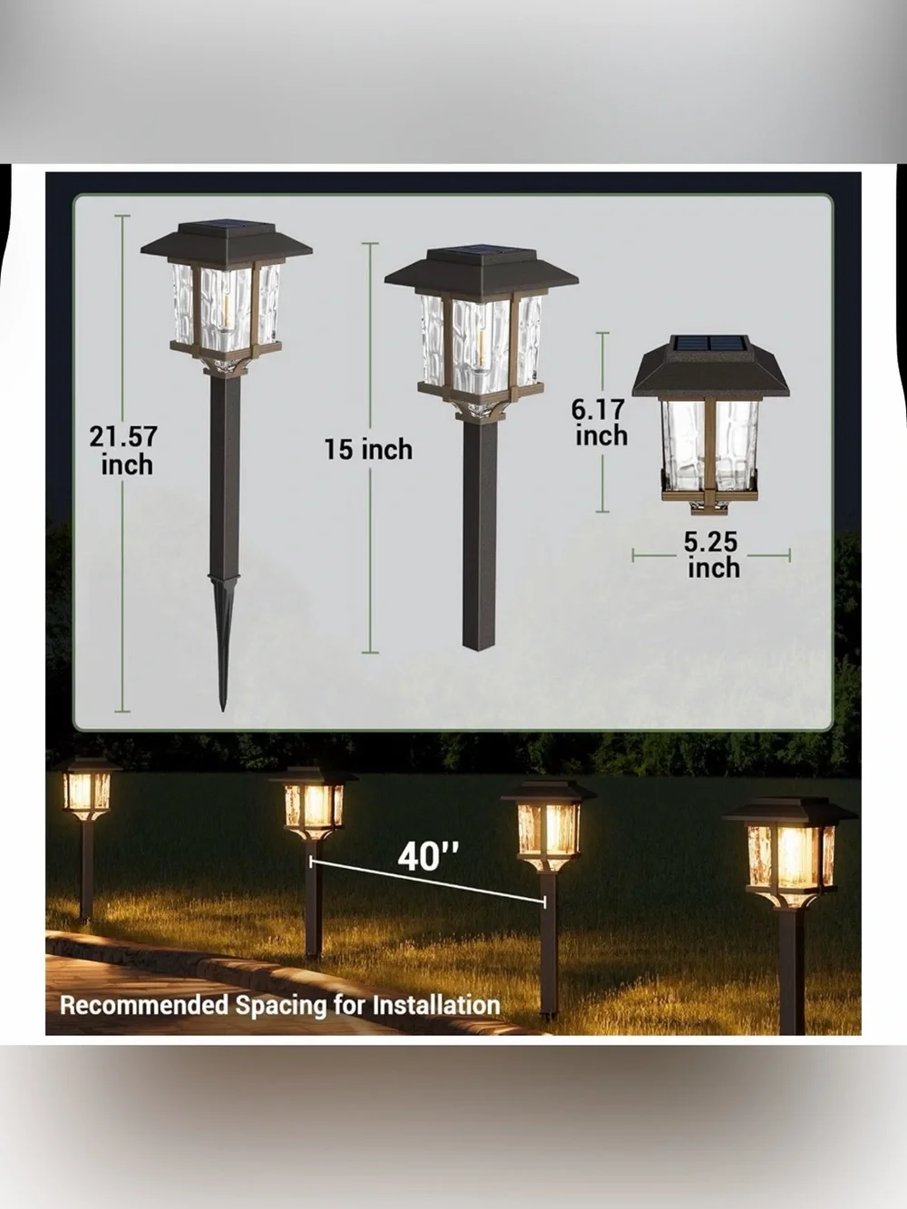 Solar Pathway Lanterns - Brown - Outdoor Garden Accent Lights Set of 6